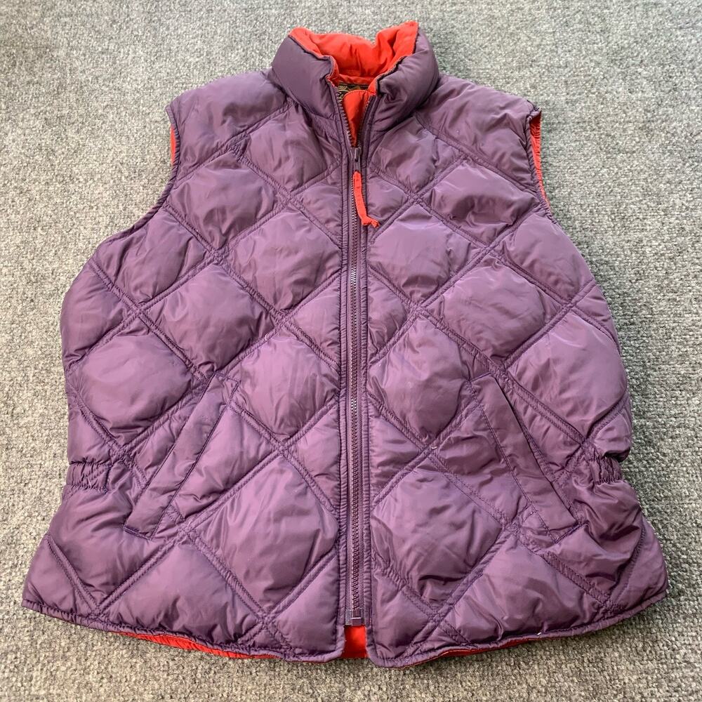 Vintage Eddie Bauer Puffer Vest Women’s Large Purple 100% Nylon Goose Down Fill